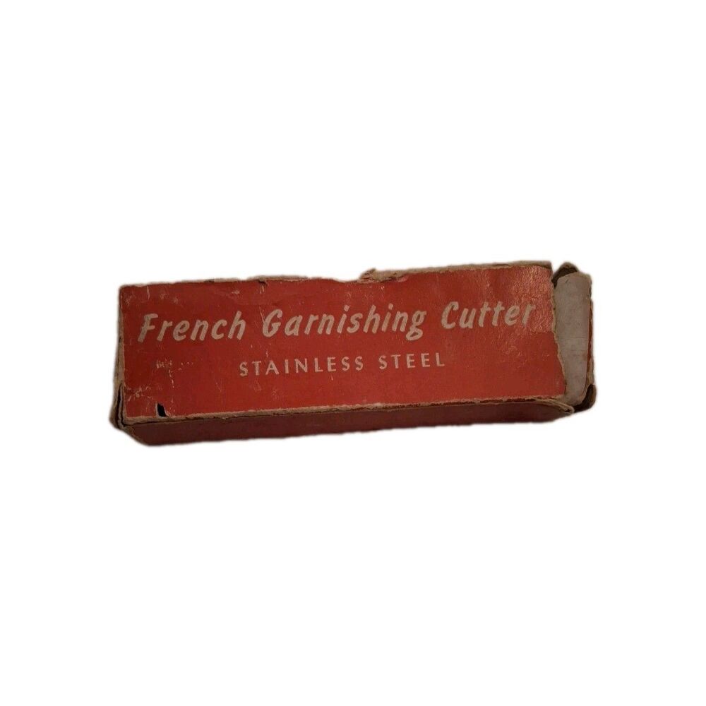 Vintage French Garnishing Cutter Stainless Steel  Original Red  Box